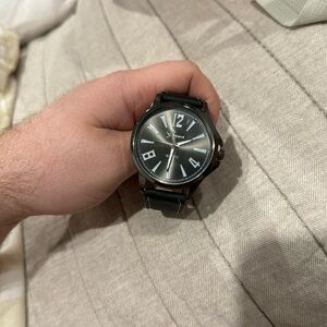 Geneva 3801 Mens All Black Easy Read Analog Quartz Watch